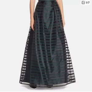 Xscape Satin Striped Ballgown Skirt Prom Formal‎